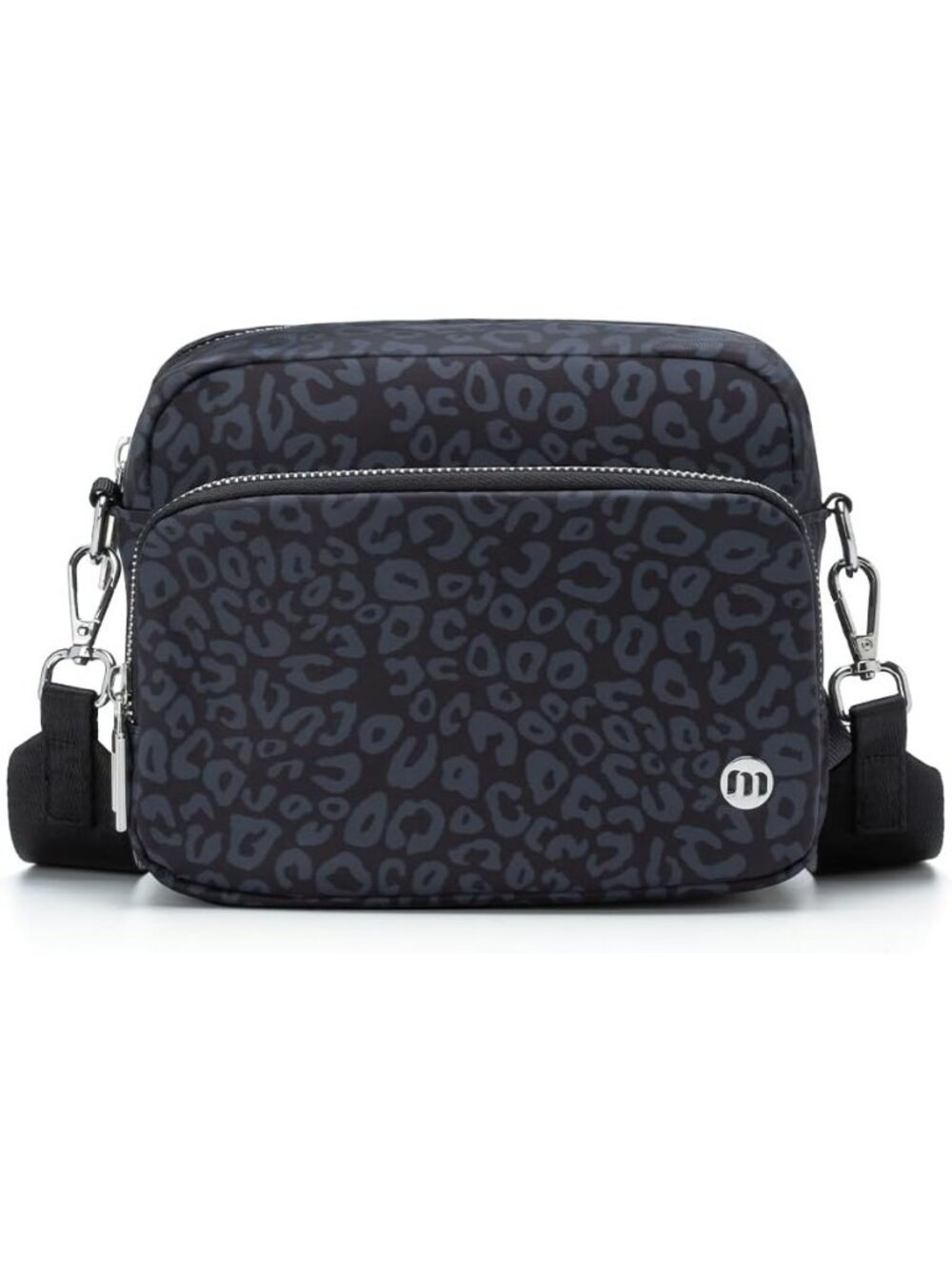 Women's Black Leopard Travel Purse Adjustable Strap Casual Mini Crossbody Bag